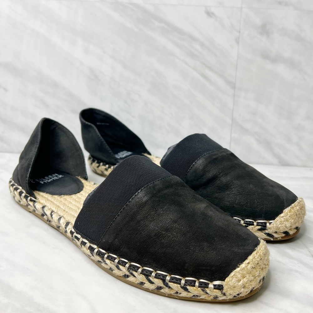 Eileen Fisher Lady Leather Espadrille 8.5